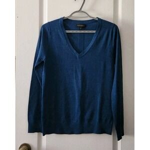 Banana Republic Women's V-Neck Long Sleeve Sweater 100% Merino Wool Teal Size S